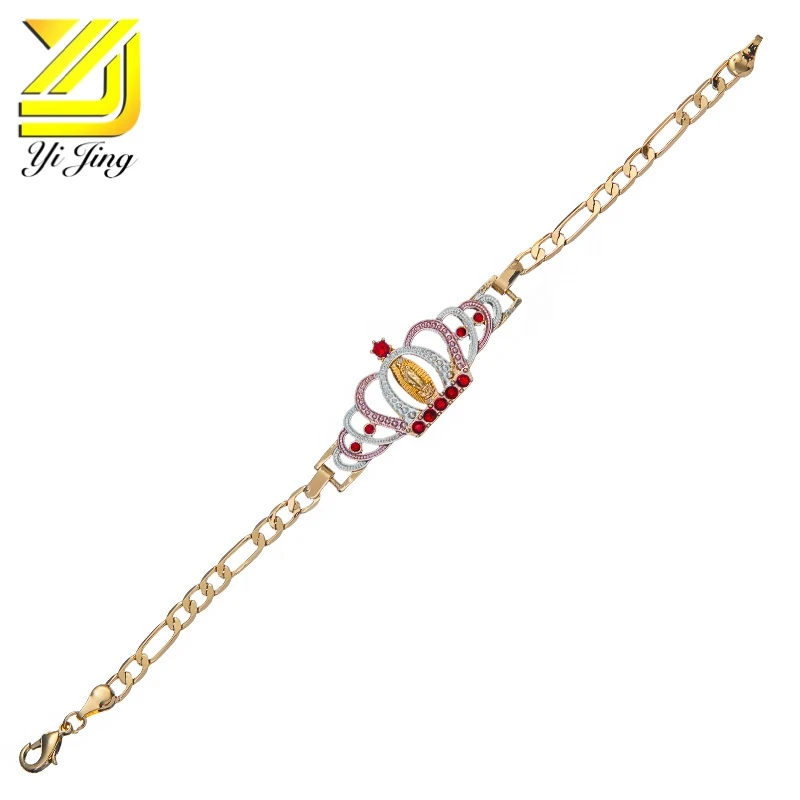 New Arrival High Quality Wholesale copper alloy Jewelry crown  tricolor Bracelet