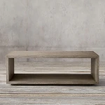 New Arrival Home Furniture Living Room French Style Solid Oak Wood Brush Rectangle Antique Coffee Table