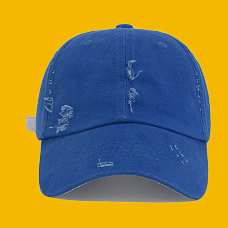 New design ripped dad hat,embroidery plain distressed baseball cap