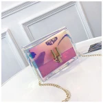 New fashion ladies pvc handbag jelly shoulder bag cheap clear designer purses handbags for women
