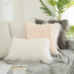 New Luxury Series Merino Style Off-White Fur Throw Pillow Case Cushion Cover Pillow Cover