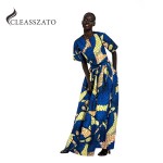 New Product 2020  wholesale ladies blouse And skirt  setsleeve Causal Women's two-piece Wax cloth printing