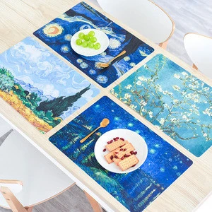 New product custom art design decorative printed pvc table napkin