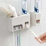 New Product Ideas Eco Friendly Automatic Toothpaste Squeezer Dispenser Bathroom Wall Mount Toothbrush Holder Storage Rack