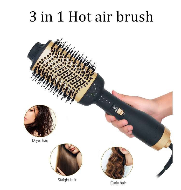 NEW PRODUCT private label 1kW 3 in 1 hair iron comb straightener brush blow dryer