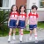 Import New red and blue Polo collar, short sleeve and blue skirt School Uniform suit for summer. Customizable from China
