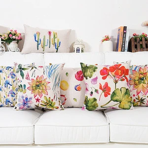 new tropical style custom pillow cotton linen sofa cushion decorative throw pillow