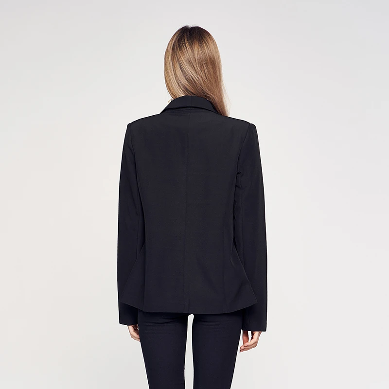 None Button Business female Coat Long Sleeve Lapel Casual Yards Work Wear ladies office black ladies suit jacket women Blazers