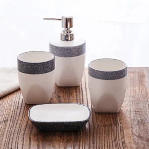 Nordic Style Wholesale Simply Custom Ceramic Bath Set Bathroom Accessories