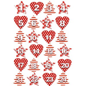 OEM Labels Merry Christmas Advent Calendar Number Paper Sticker Cookie Candy Seal Stickers Xmas Decoration DIY Packing Labels