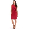 OEM Mature Lady Wear Summer Women Slim Fit Sleeveless Party Red Dress