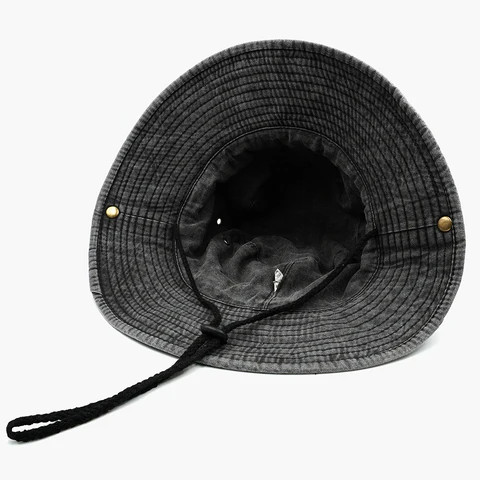 Buy Oem Oversize Cowboy Bucket Hat With String Vintage Cotton Denim ...