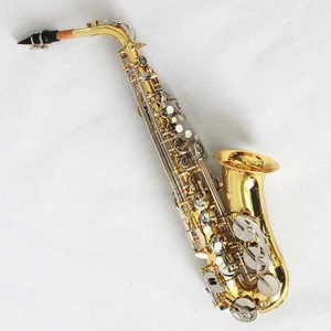 OEM Wholesale Factory Price Handmade Saxofon Brass Gold Nickel Plated Key Eb Tone Alto Saxophone
