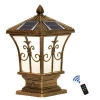 Outdoor classical  die casting aluminum solar powered pillar light with remote control