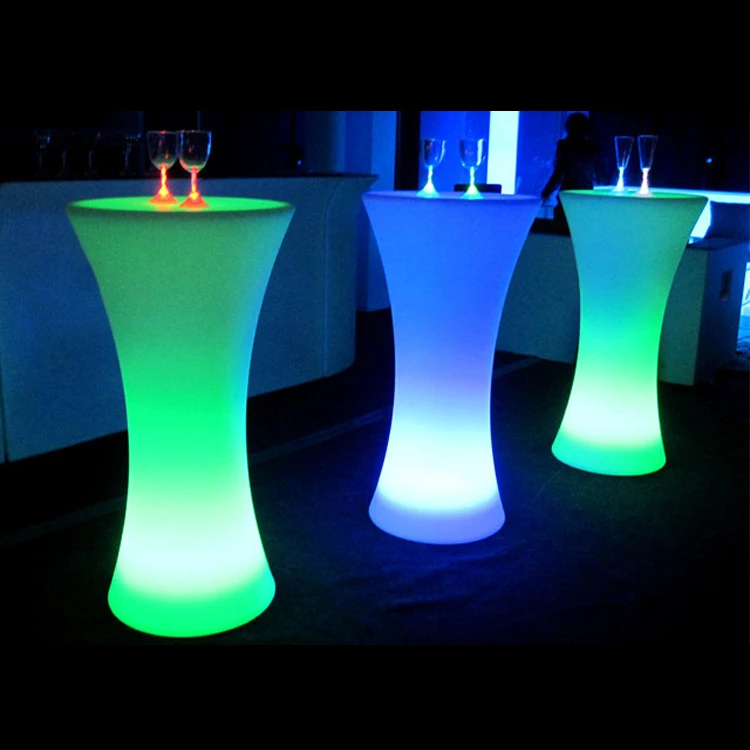 Outdoor furniture color changing waterproof illuminated glowing remote control led cocktail lounge table party events de