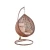 Import Outdoor Furniture Wicker Patio Swing Egg Rattan Hanging Chair for Leisure gold leg frame iron metal Basket cushion seat Hanging from China