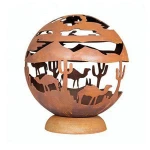 Outdoor Garden Backyard Metal Sphere Corten Steel Fire Pit Ball