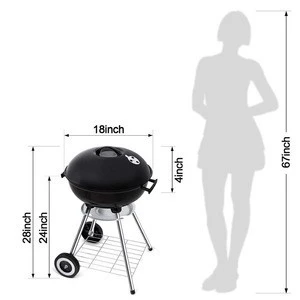 Outdoor stainless steel round portable charcoal barbecue kettle korean charcoal bbq grill
