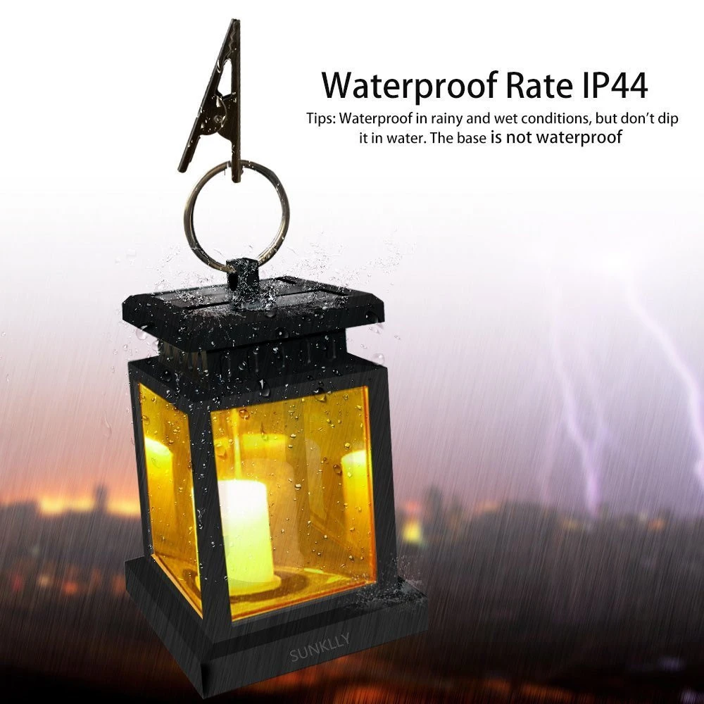 Outdoor Waterproof Decoration Powered Lights Solar Candle Lantern Hanging LED Garden Light