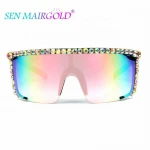 Oversized Sunglasses Women Steampunk Mirror Sports Eyewear Black Yellow Pink Red Color Sunglasses