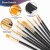 Import Painting Brush for Art Painting Custom 12 Pcs Black Wooden Handle Nylon Paint Brush 2 inch for Painting from China