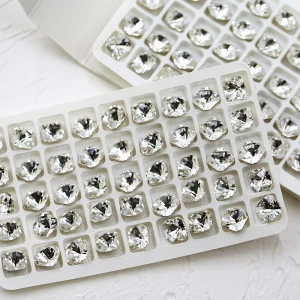 Paso Sico Wholesale Square kaleidoscope 6mm 8mm 10mm K9 Glass Fancy Crystal Diamond Stones for Sale 3D Nail Art Supplies