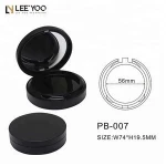 PB-007 Luxury matte black round magnetic compact powder case