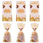 100Pcs-bag White Gift Bags Plastic Candy Cookie Bag Ramadan Kareem Party Supplies Islamic Muslim Decoration Eid  Gift