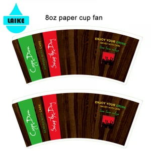 PE coated paper cup fan 8oz unique design