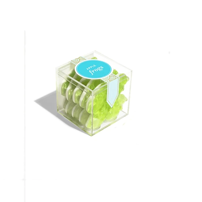 Personalized Plastic Favor Food Packing Box Acrylic Candy Cube with Lid