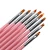 Import Pink color 8 pcs flower shape nail brush set acrylic wooden nail art  brush from China
