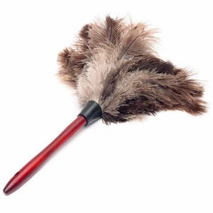 PM-044 Wholesale handle Anti-static natural brown ostrich feather duster with long handle