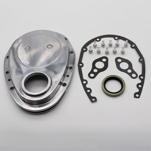 Fastracingo Chrome Timing Chain Cover For Small Block Chevy V8 (283-400, 1958-1986)