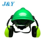 Popular Adjustable Yellow Industrial Safety Abs Helmet Ce Ansi Ear Muffs With Earmuff