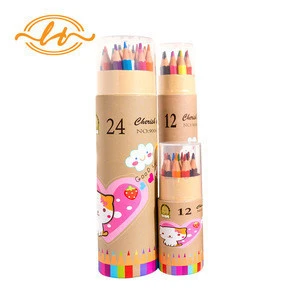 POPULAR COLORED PENCILS Plastic Drawing Pencils sets pack in paper tube box