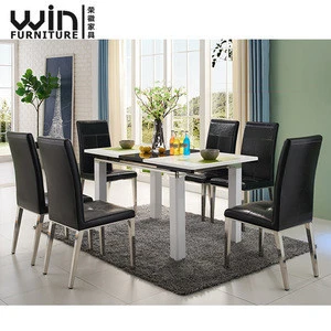 Popular Extendable Dining Table Wooden Length Adjustable Dining Room Furniture