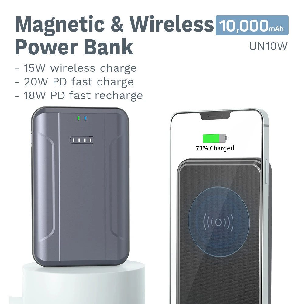 Portable Charger Type C 18W PD Fast Rechargeable Battery qi Fast Wireless Charging Power Banks 10000mAh