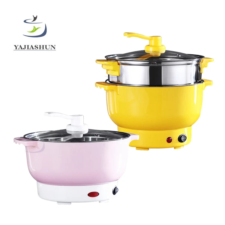 Portable Colorful electric Muti cooker hot pot pan cooking pots with stainless steel mini food Steamer set