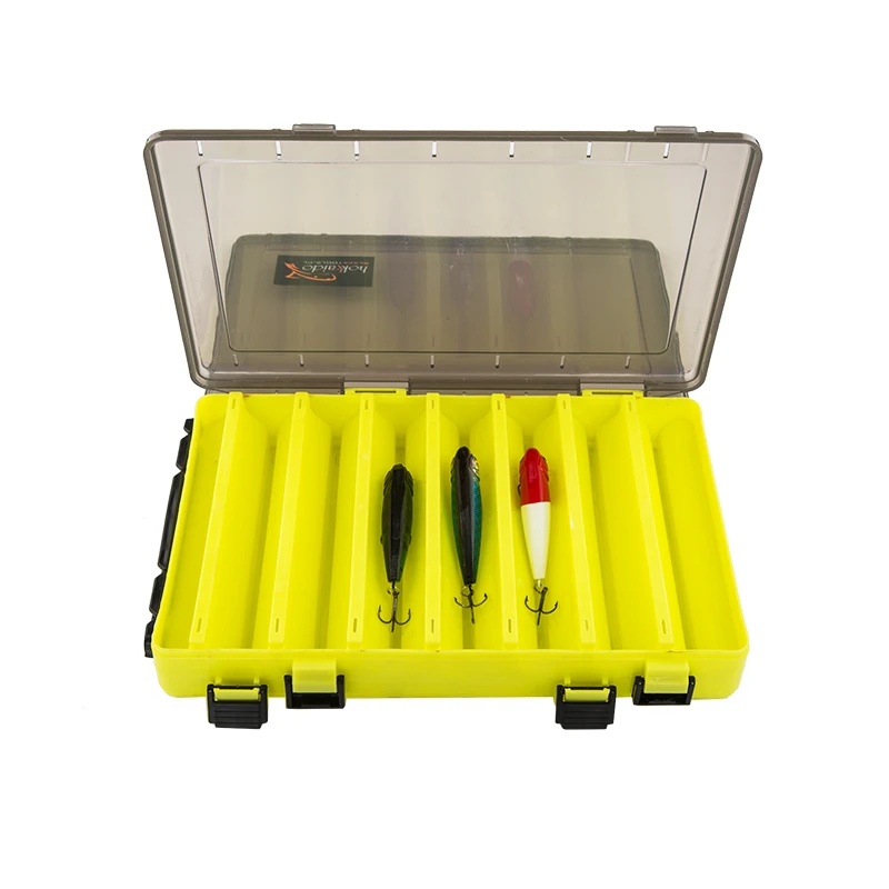 Portable Two Layers  Plastic Fishing Lure Tackle Box MB9319 14 Compartments Customizable