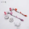 Private Label 4 in 1 Long Handle Plastic Electric Battery Operated Bath Shower Body Cleaning Brush with Mesh Sponge Head