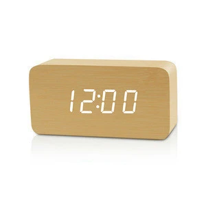 Promotion RoHS CE Approved Wooden Led Alarm Clock