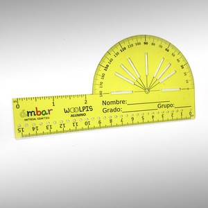 Promotional custom straightedge protractor 2 in 1 math 15cm plastic ruler for kids