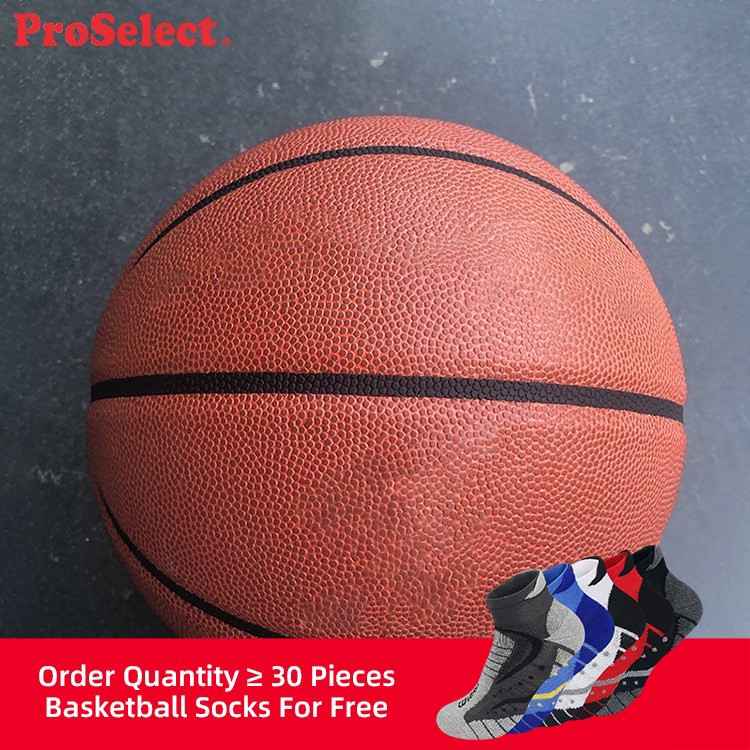 Proselect composite Chinese microfiber ballon de basket-ball