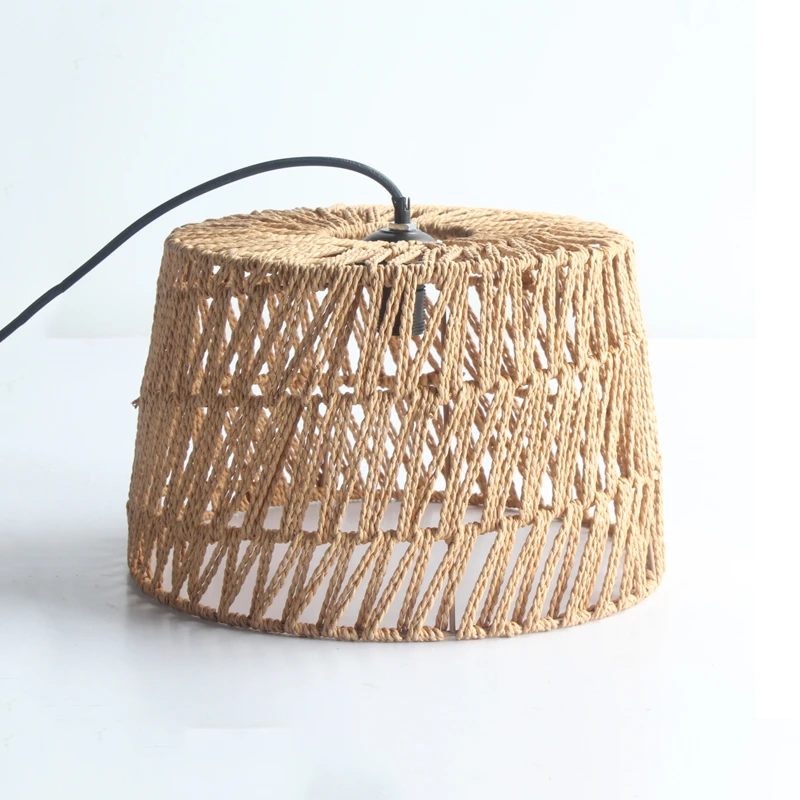 Pure Handmade Entanglement Metal Frame Paper Rope Basket Chandelier Color Size Comstomize E27 Lamp Holder Pendant Lamp