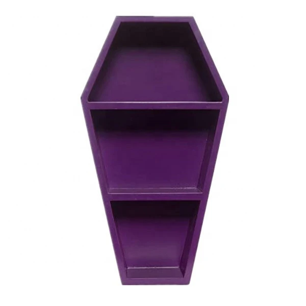 Purple Wooden Coffin Table Shelf Wall Display Shadow Box Furniture