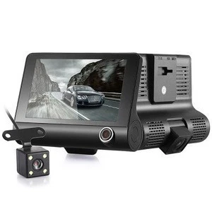 QHX 4 Inch 1080p Manual Car Camera Hd Dvr dash cam Camera Three Lens car+black+box made in China