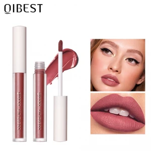 QIBEST 8 Colors Velvet Matte Lip Gloss Silky Natural Moisturizing Liquid Lipstick Non-Stick   Waterproof Long Lasting Lip Glaze