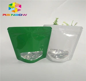 Ready to ship food packaging Stand Up colorful Bag With Window And Ziplock for snack/tea/cookie
