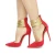Import Red Black Gold  Ankle Strap Stiletto shoes Women Pump shoes Party Shoes dress zipper big size 10 cm high Heel Pointed Toe LX001 from China