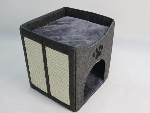 Relipet RLF001 Customize Foldable Pets Condo House Kitten Home Cat Cave Bed with Scratching board on the side